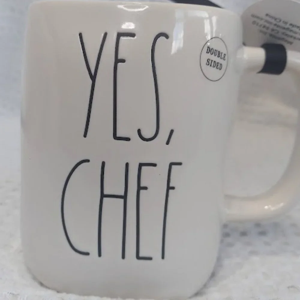 Rae Dunn YES‎ CHEF Utensil Mug Spatula Spoon Whisk Farmhouse Kitchen Decor NEW
